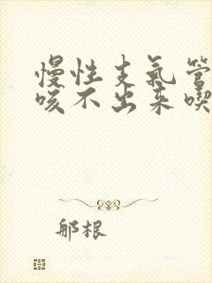 慢性支气管炎痰咳不出来吃什么药