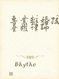 专业离婚孩子抚养权律师