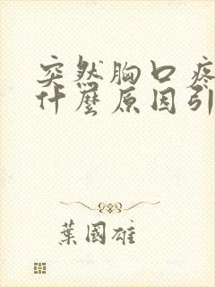 突然胸口疼痛是什么原因引起的