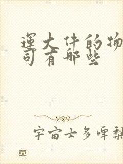 运大件的物流公司有哪些