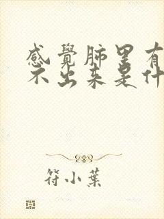 感觉肺里有痰咳不出来是什么原因