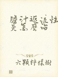 胆汁返流性食管炎怎么治