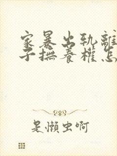 家暴出轨离婚孩子抚养权怎么争取