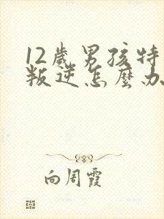 12岁男孩特别叛逆怎么办