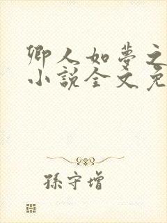 卿人如梦之类的小说全文免费阅读