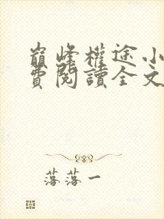 巅峰权途小说免费阅读全文最新章节