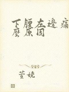 下腹左边痛是什么原因封面