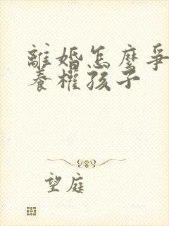 离婚怎么争夺抚养权孩子