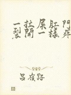 一拉屎肛门就像裂开一样疼还带血