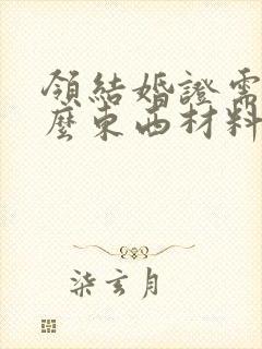 领结婚证需要什么东西材料