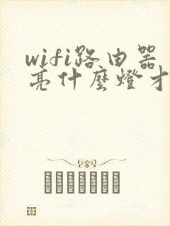 wifi路由器亮什么灯才算正常