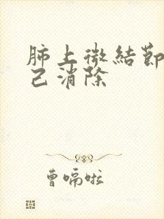 肺上微结节会自己消除