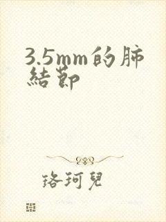 3.5mm的肺结节封面