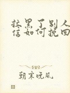 拉黑了别人的微信如何挽回