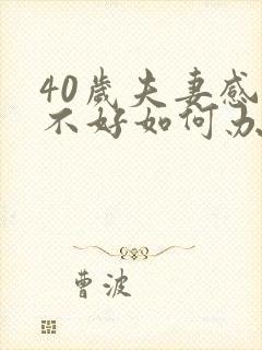 40岁夫妻感情不好如何办封面