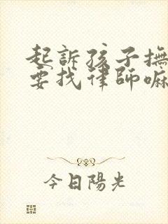 起诉孩子抚养费要找律师嘛封面