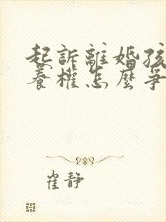 起诉离婚孩子抚养权怎么争取