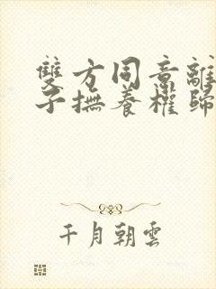 双方同意离婚孩子抚养权归谁