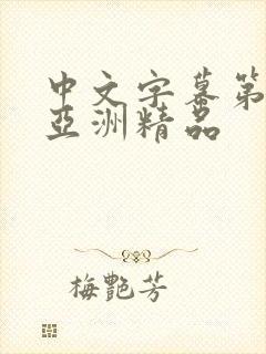 中文字幕第一页亚洲精品