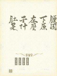 肚子左下腹疼痛是什么原因男性