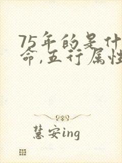 75年的是什么命,五行属性