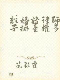 离婚请律师要孩子抚养权多少钱封面