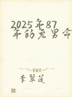 2025年87年的兔男命运如何