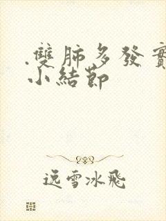 .双肺多发实性小结节封面