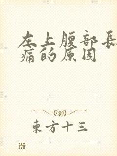 左上腹部长期隐痛的原因