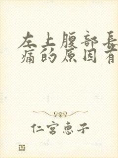 左上腹部长期隐痛的原因有哪些