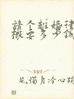 请个离婚律师大概要多少钱