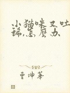 小猫咪又吐又拉稀,怎么办