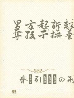 男方起诉离婚争夺孩子抚养权