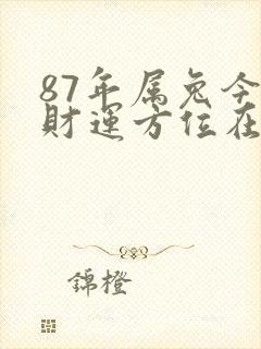 87年属兔今日财运方位在哪封面