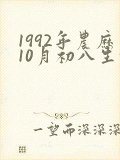 1992年农历10月初八生的命运