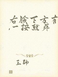 右脸下方有肿块,一按就疼