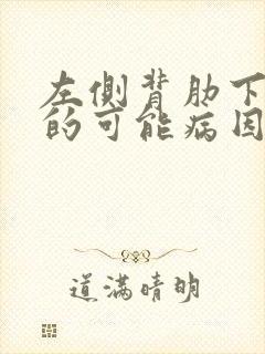 左侧背肋下疼痛的可能病因