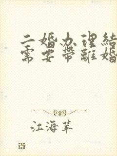 二婚办理结婚证需要带离婚证吗