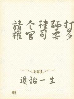 请个律师打抚养权官司要多少钱