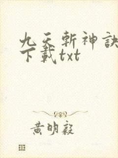 九天斩神诀免费下载txt封面