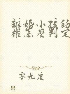 离婚小孩的抚养权怎么判定