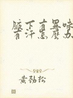 腋下有异味 还有汗怎么办