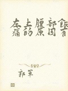 左上腹部饭后隐痛的原因有哪些