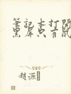 笔记本打开之后黑屏只有鼠标