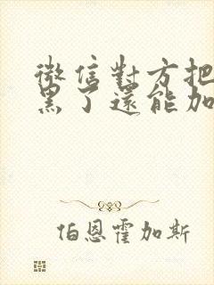 微信对方把你拉黑了还能加对方吗封面