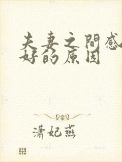 夫妻之间感情不好的原因封面