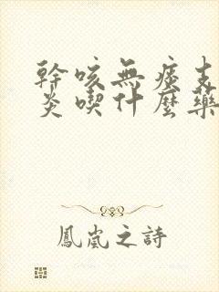 干咳无痰支气管炎吃什么药封面