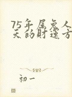 75年属兔人今天的财运方向