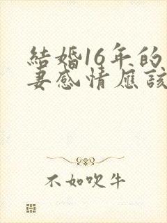 结婚16年的夫妻感情应该是怎样的