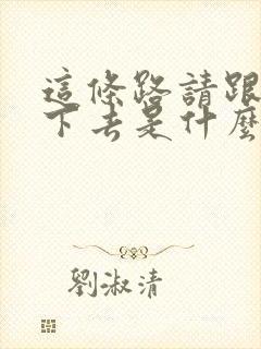 这条路请跟你走下去是什么歌